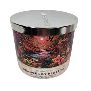 Bath and Body Works NEW Orange Lily Blossom 3 Wick Candle